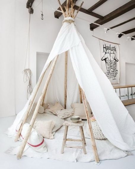 rug-white-tent-for-girl-pillow-blanket-wooden-chair-in-a-wood-ceiling-hand-pictured-room